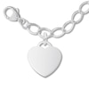 Heart Charm Bracelet Sterling Silver 7"