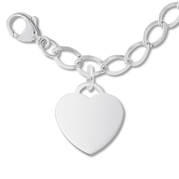 Heart Charm Bracelet Sterling Silver 7&quot;