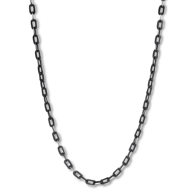 Solid Link Necklace Stainless Steel & Ion Plating 24"