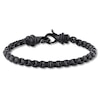Thumbnail Image 1 of Black Ion-Plated Solid Stainless Steel Box Chain Bracelet 8.5"