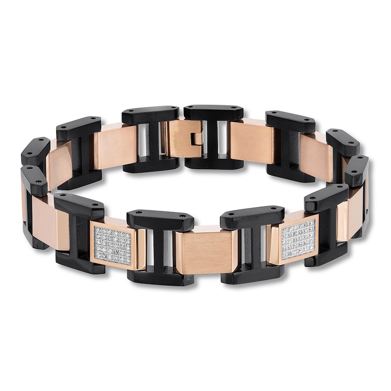 Diamond Link Bracelet 1/2 carat tw Stainless Steel 8.5"