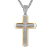Thumbnail Image 0 of Diamond Cross Necklace 1/10 ct tw Stainless Steel 22"