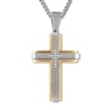 Thumbnail Image 1 of Diamond Cross Necklace 1/10 ct tw Stainless Steel 22"