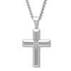 Thumbnail Image 0 of Stainless Steel Cross 1/20 Carat tw Diamonds 24