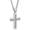 Thumbnail Image 1 of Stainless Steel Cross 1/20 Carat tw Diamonds 24