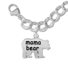 Mama Bear Charm Bracelet Sterling Silver 7&quot;