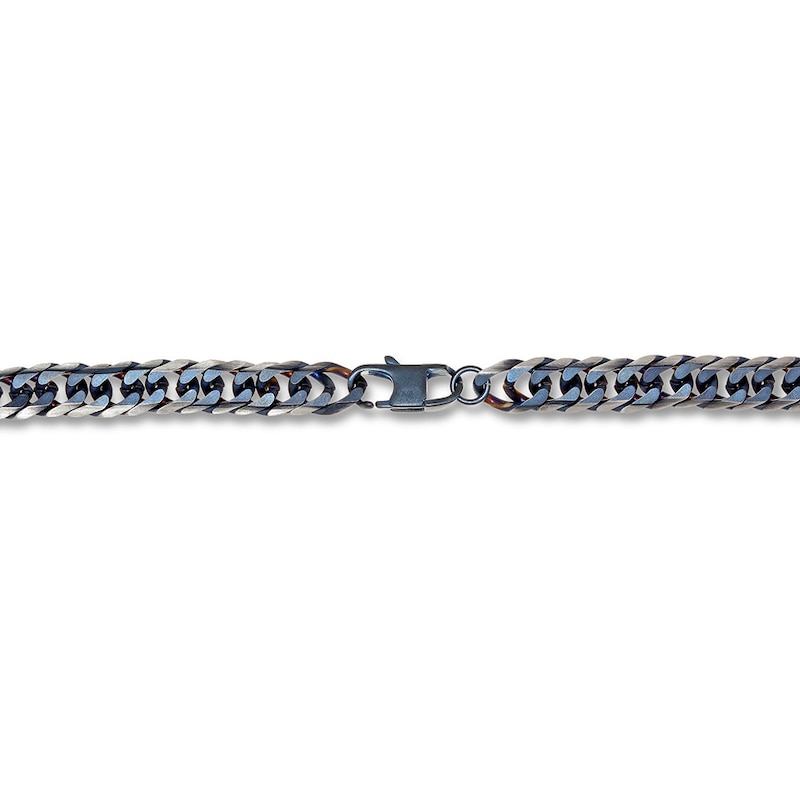 Main Image 2 of Chain Necklace Solid Stainless Steel & Blue Ion-Plating 22"