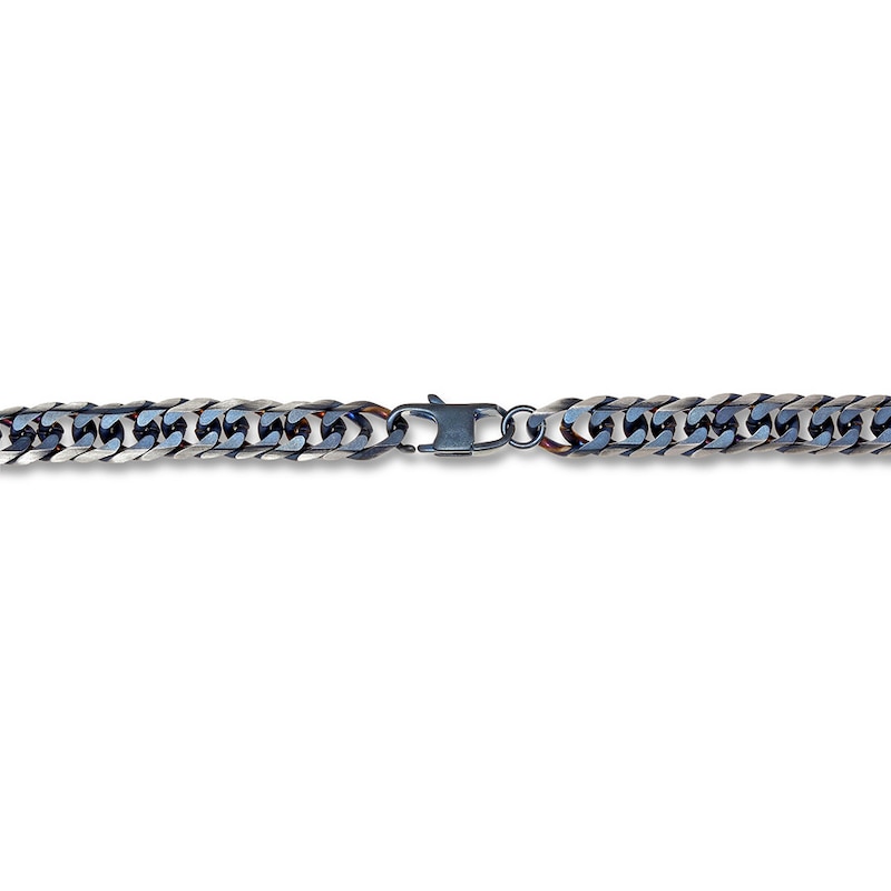 Main Image 2 of Chain Necklace Solid Stainless Steel & Blue Ion-Plating 24"