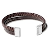 Thumbnail Image 2 of Men's Brown Leather Bracelet Stainless Steel 8.5"