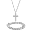 Thumbnail Image 0 of Men's Cross Necklace & Chain Bracelet Gift Set Stainless Steel