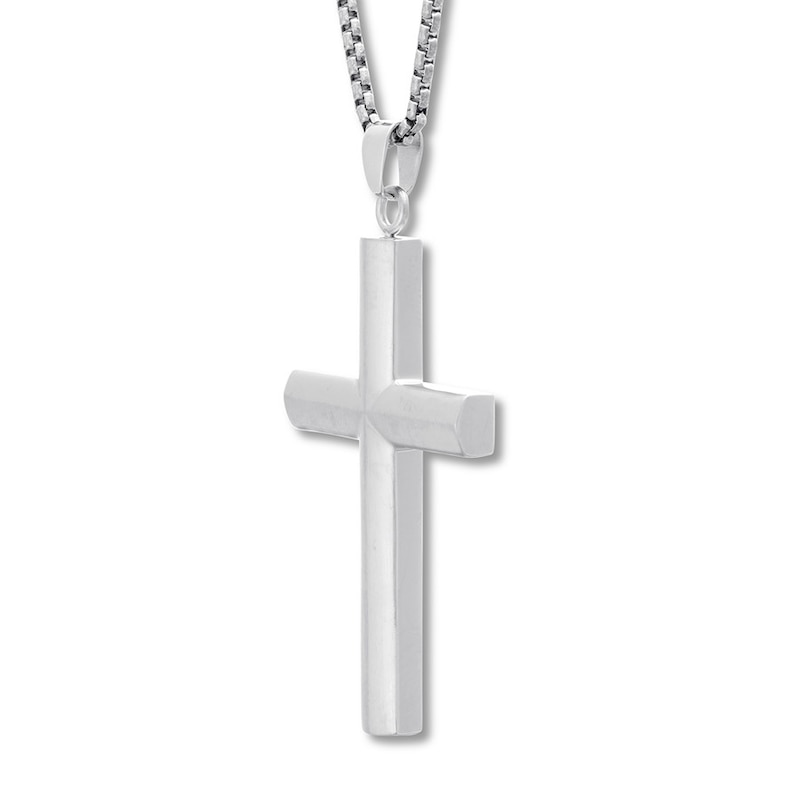 Men's Cross Necklace Stainless Steel 24"