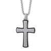 Thumbnail Image 1 of Men's Textured Cross Necklace Stainless Steel 24"