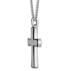 Thumbnail Image 1 of Men's Textured Cross Necklace Stainless Steel 24"