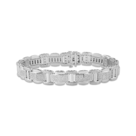 Men's Diamond Bracelet 1 ct tw Sterling Silver 8.5"