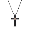Thumbnail Image 1 of Men's Cross Necklace Black/Rose Ion Plating Stainless Steel 24"