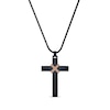 Thumbnail Image 0 of Men's Cross Necklace Black/Rose Ion Plating Stainless Steel 24"