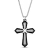Thumbnail Image 1 of Men's Cross Necklace Black Ion Plating Stainless Steel 24"