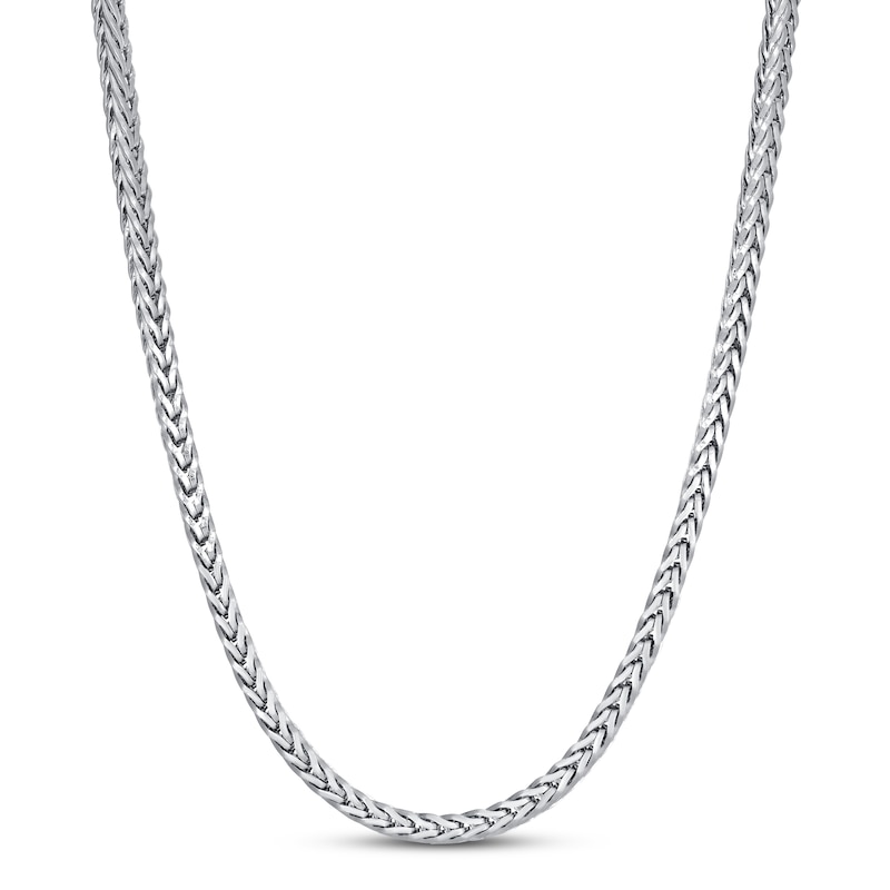 Solid Foxtail Chain Necklace Stainless Steel 24"