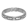Thumbnail Image 0 of Men's Bracelet 1/20 ct tw Diamonds Stainless Steel Over Black Resin 8.75"
