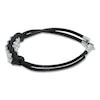 Thumbnail Image 1 of Men's Black Leather Bracelet Stainless Steel 8.25"
