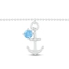 Thumbnail Image 1 of Blue Topaz & Diamond Anklet Sterling Silver 9"