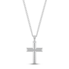 Thumbnail Image 0 of Men's Diamond Cross Necklace 1/4 ct tw Round-cut Stainless Steel 24"