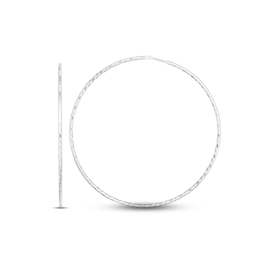 Diamond-Cut Hoop Earrings Sterling Silver 65mm