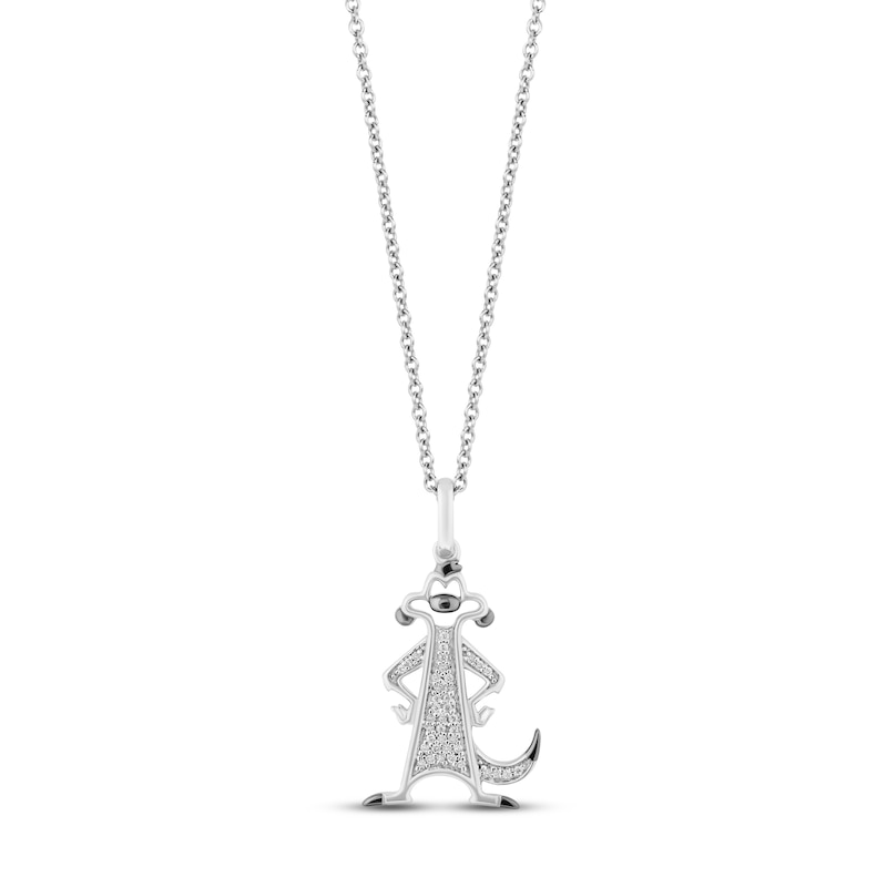 Main Image 1 of Disney Treasures The Lion King "Timon" Diamond Necklace 1/15 ct tw Sterling Silver 19"