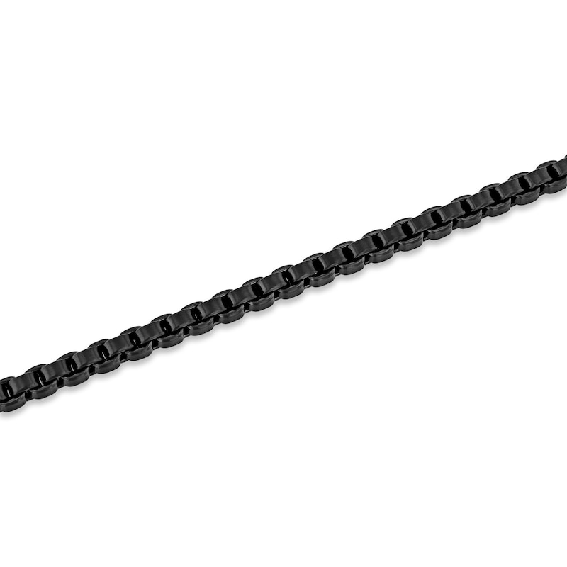 Box Chain Bracelet Black Ion-Plated Stainless Steel 8.5"