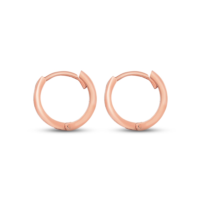 Main Image 2 of Polished Huggie Hoop Earrings 14K Rose Gold 12mm