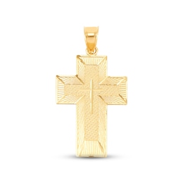 Diamond-cut Cross Pendant 14K Yellow Gold