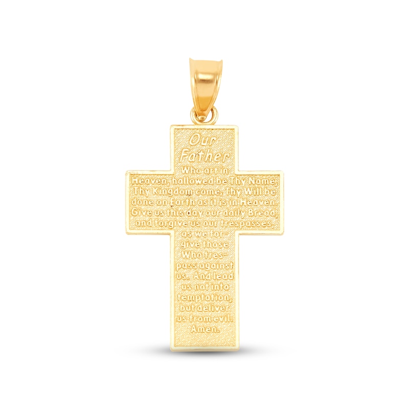 Diamond-cut Cross Pendant 14K Yellow Gold