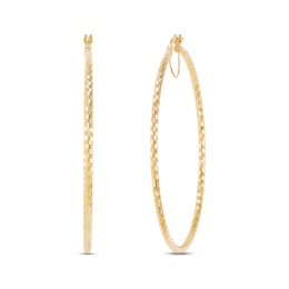 Diamond-cut Hoop Earrings 10K Yellow Gold 55mm