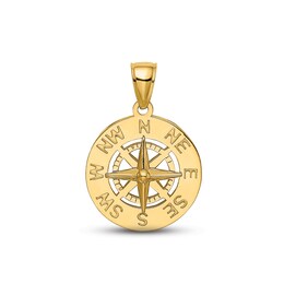 Men's Nautical Compass Charm 14K Yellow Gold