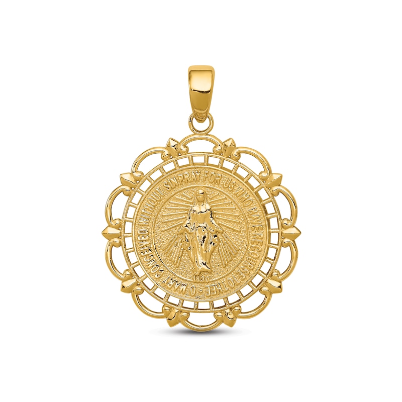Main Image 1 of Mary Filigree Charm 14K Yellow Gold