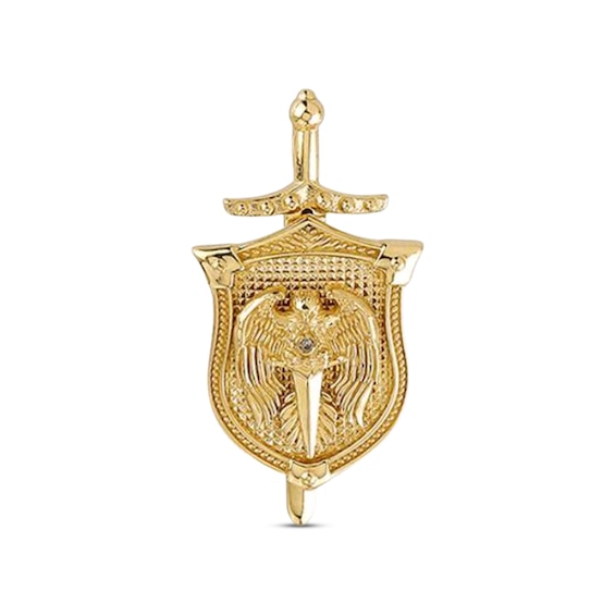 Men's Sword & Shield Charm 10K Yellow Gold