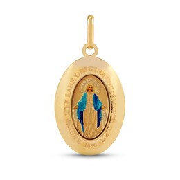 Oval Mary Medallion Charm 14K Yellow Gold