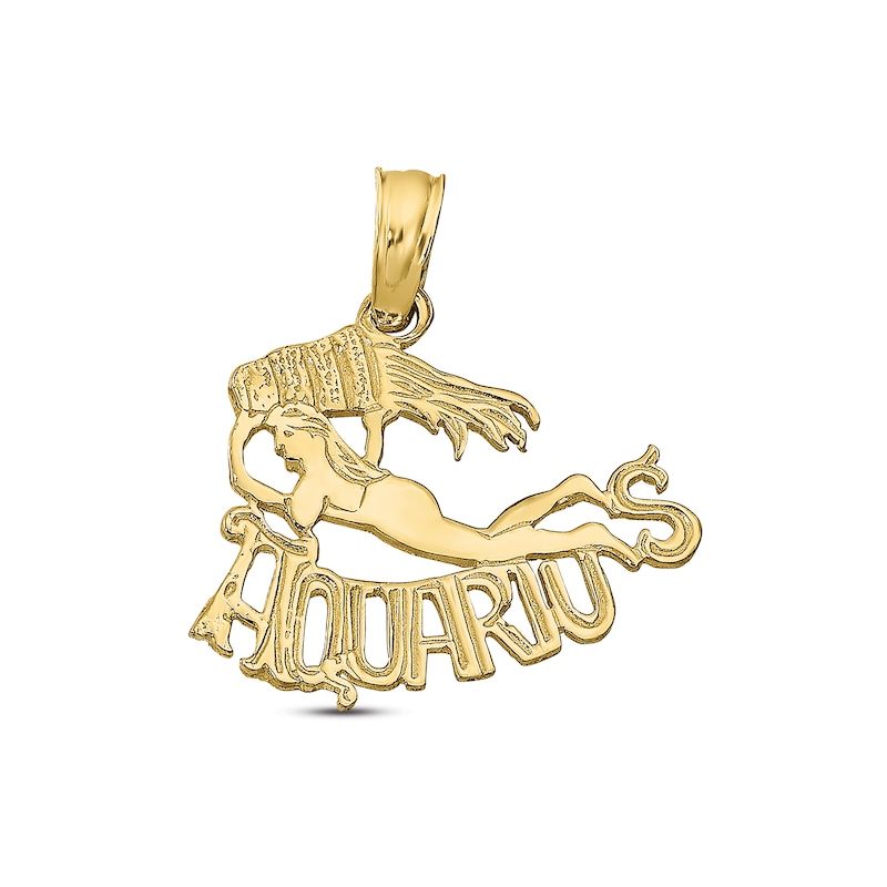 Main Image 1 of Aquarius Zodiac Charm 10K Yellow Gold