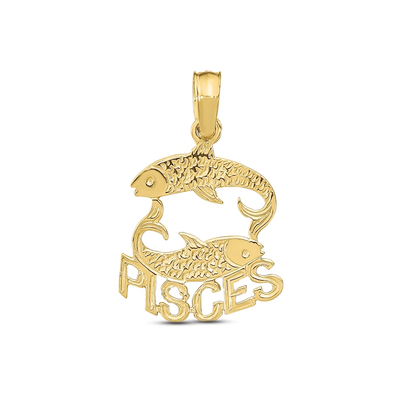 Main Image 1 of Pisces Zodiac Charm 10K Yellow Gold