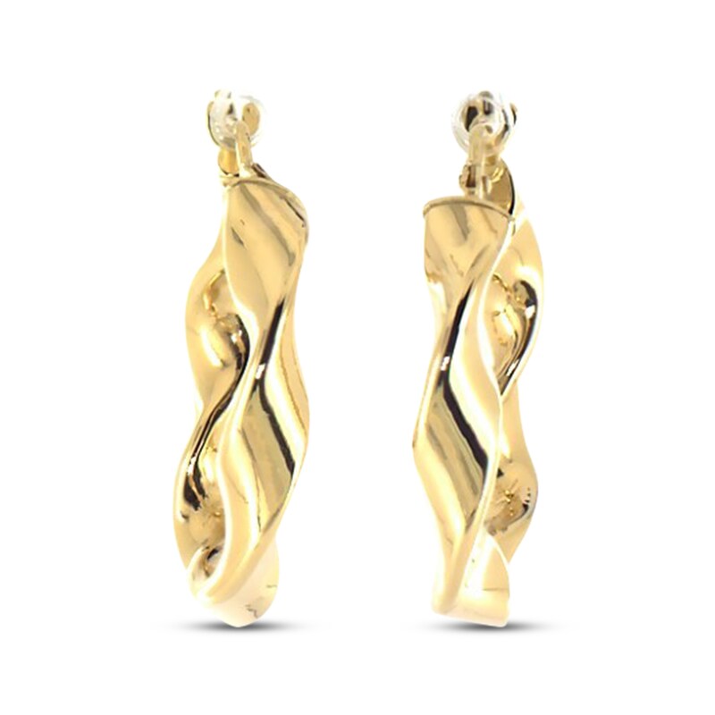Twist Hoop Earrings 10K Yellow Gold 40mm