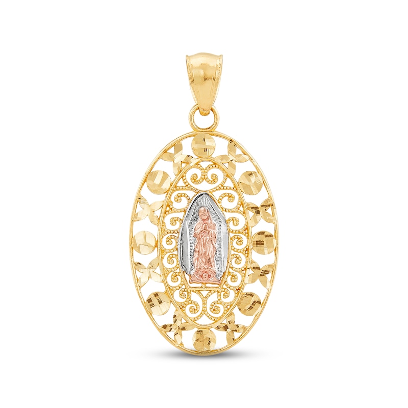 Main Image 1 of Diamond-cut Our Lady of Guadalupe Charm 14K Two-Tone Gold