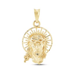 Diamond-cut Christ Charm 14K Yellow Gold