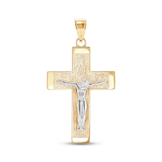 Crucifix Charm 10K Two-Tone Gold