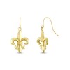 Thumbnail Image 1 of Fleur-de-Lis Dangle Earrings 10K Yellow Gold