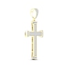Thumbnail Image 2 of Men's Diamond Cross Charm 2 ct tw Round & Baguette-cut 10K Yellow Gold