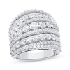 Diamond Multi-Row Ring 4 ct tw 10K White Gold