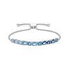 Thumbnail Image 0 of Multi-Shades Oval & Round-Cut Blue Topaz Bolo Bracelet Sterling Silver