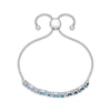 Thumbnail Image 1 of Multi-Shades Oval & Round-Cut Blue Topaz Bolo Bracelet Sterling Silver