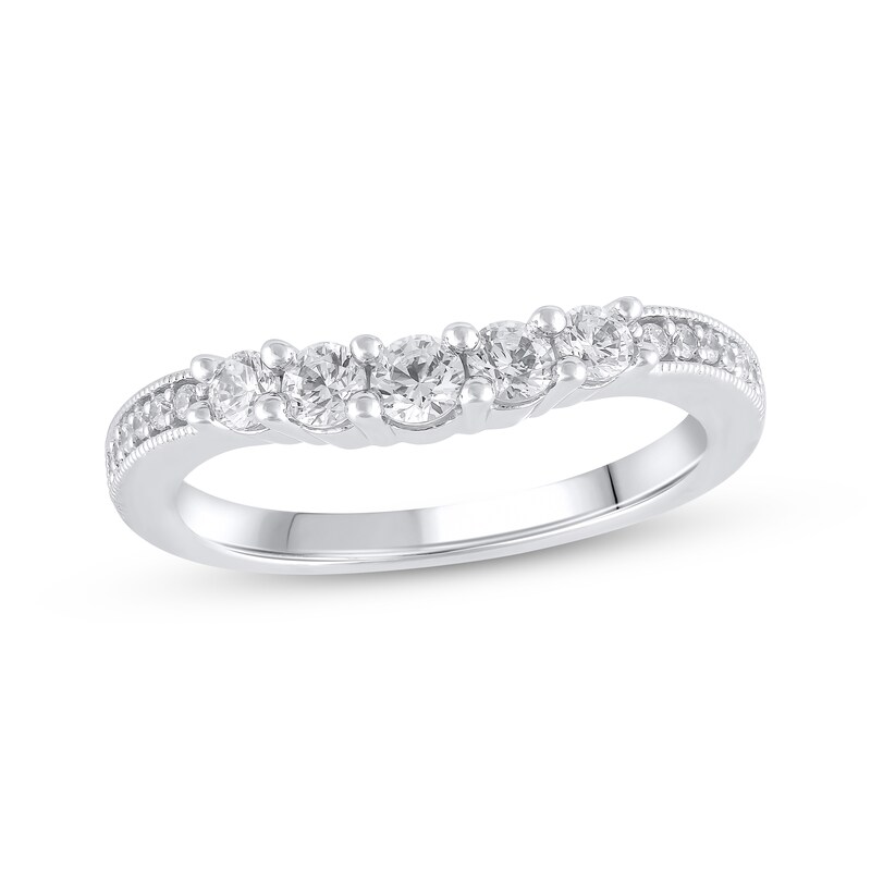 Diamond Contour Anniversary Band 1/2 ct tw 14K White Gold
