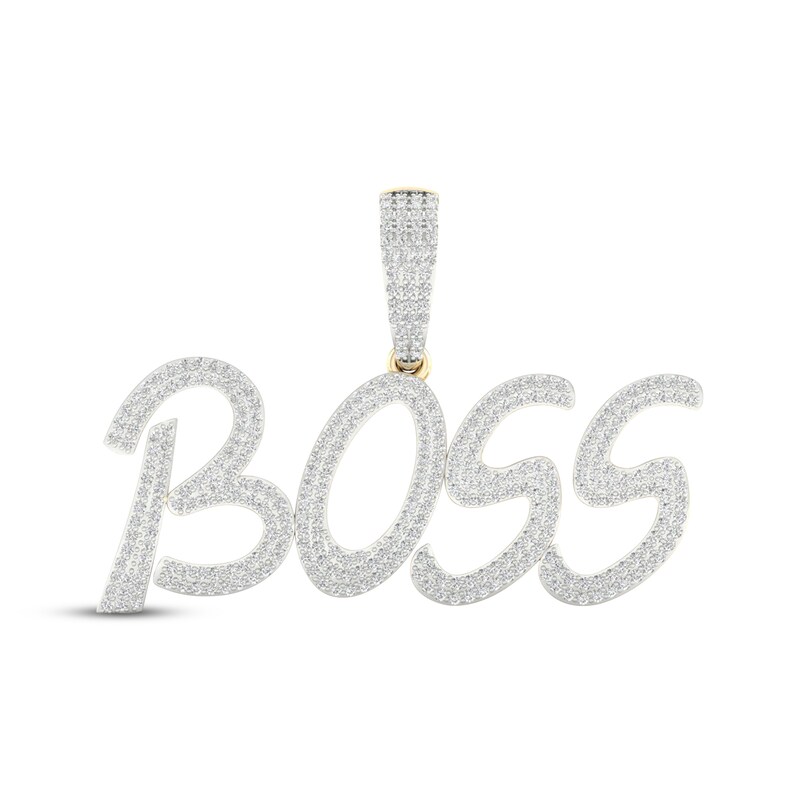 Main Image 1 of Men's Diamond "Boss" Charm 1 ct tw 10K Yellow Gold